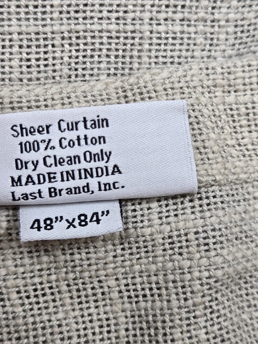 NWT QUINCE Set Of 4 48x84 Cotton Sheer Curtains Grey 0837